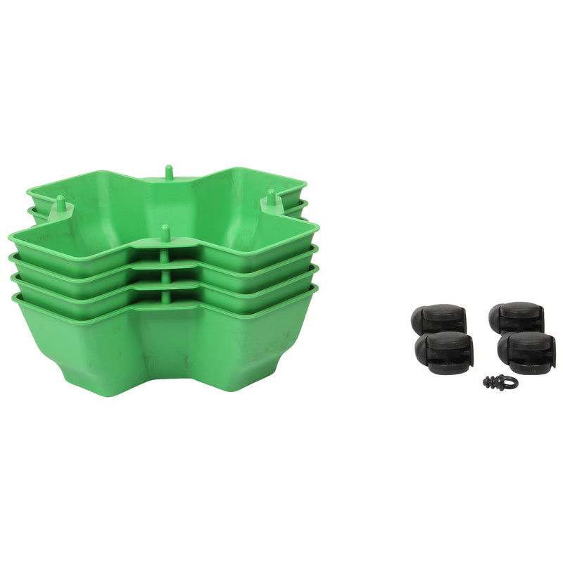 Stacking Garden Flower Tower Pot. Plastic Planter Pot with Wheels. (4x4 Pocket).