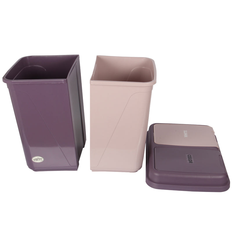 Dual Compartment Rubbish Bin. Waste Recycling And Laundry Basket. 60L (2 x 30L).