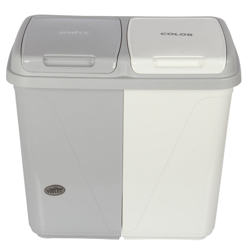 Dual Compartment Rubbish Bin. Waste Recycling And Laundry Basket. 60L (2 x 30L).