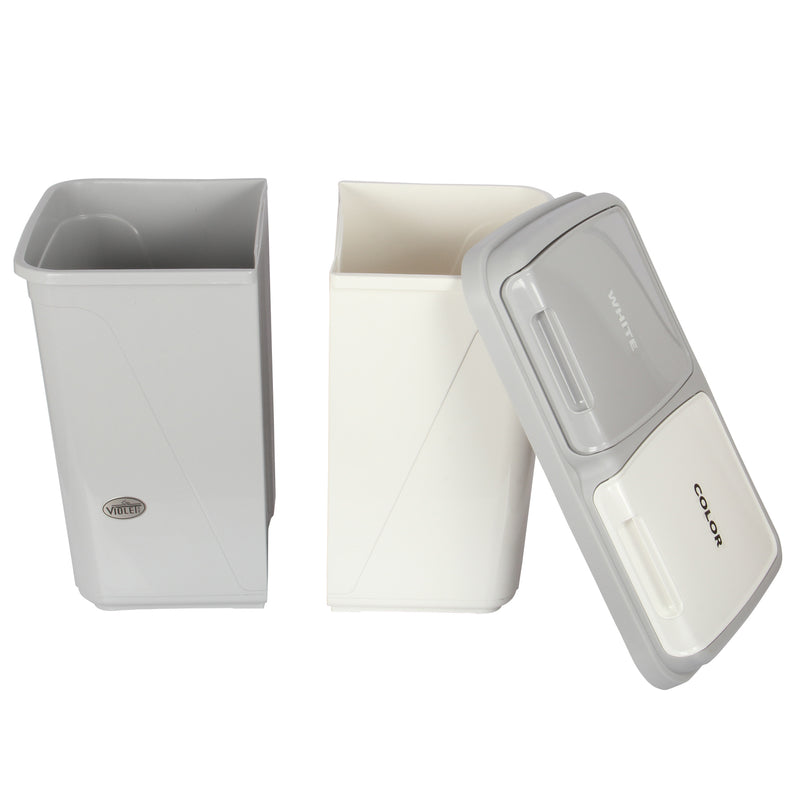 Dual Compartment Rubbish Bin. Waste Recycling And Laundry Basket. 60L (2 x 30L).