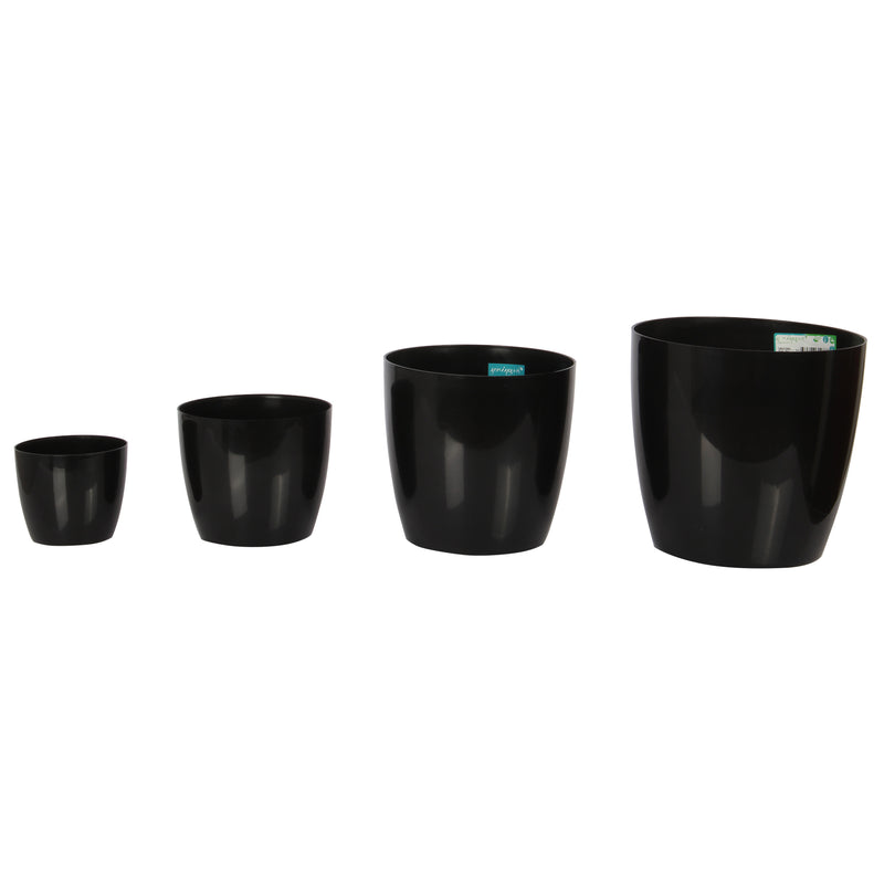 Black Indoor Plant Pot with Watering Feature. Self-Watering Pot.