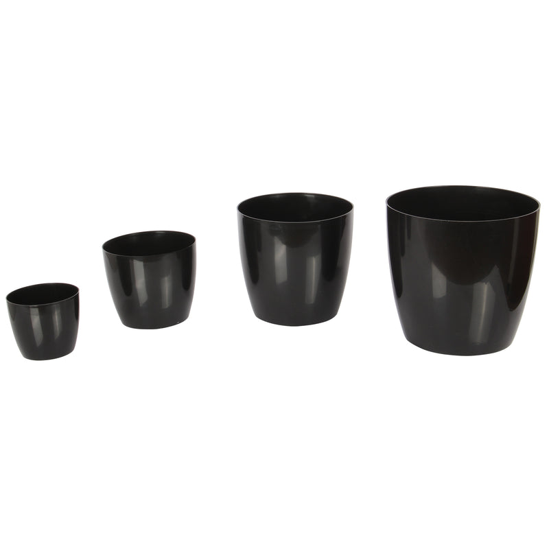 Black Indoor Plant Pot with Watering Feature. Self-Watering Pot.