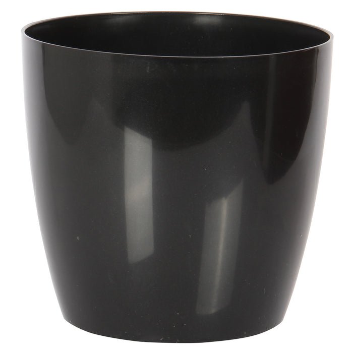 Black Indoor Plant Pot with Watering Feature. Self-Watering Pot.