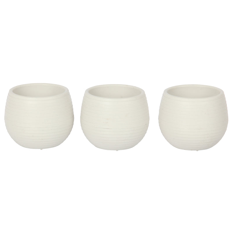 Small Flower Pot. Decorative Indoor Cactus Pot. (Pack of 3) (0.13L / 0.51L / 1.3L)