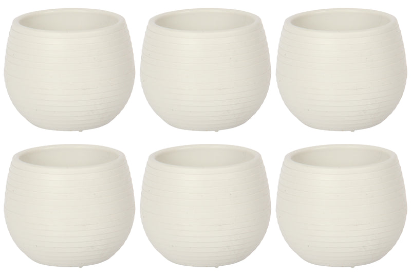 Small Flower Pot. Decorative Indoor Cactus Pot. (Pack of 6) (0.13L / 0.51L / 1.3L)