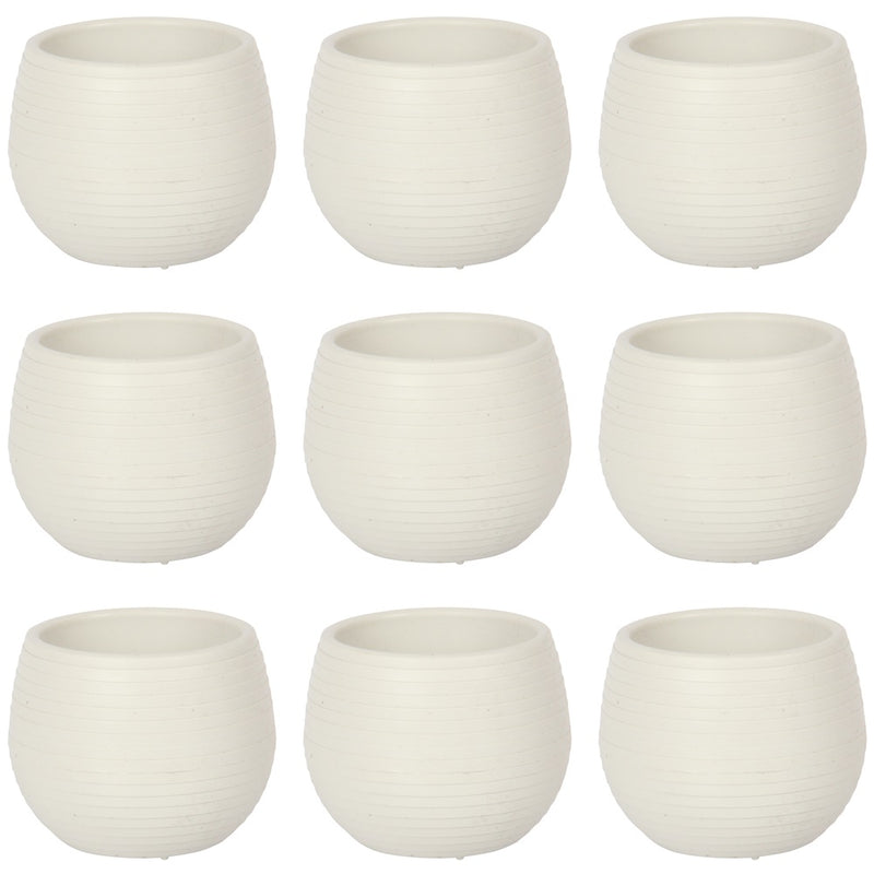 Small Flower Pot. Decorative Indoor Cactus Pot. (Pack of 9) (0.13L / 0.51L / 1.3L)