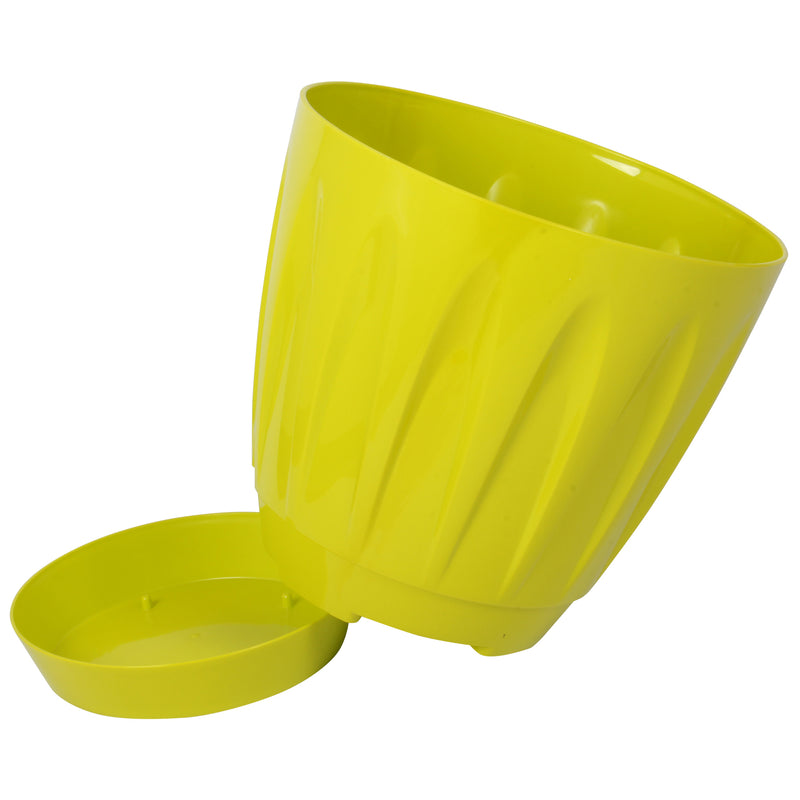 Modern Daisy Round Flower Pot with Saucer. Indoor / Outdoor Flowerpot. (6 Sizes)