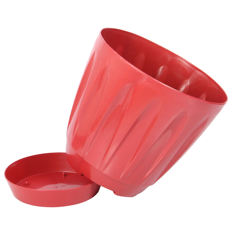 Modern Daisy Round Flower Pot with Saucer. Indoor / Outdoor Flowerpot. (6 Sizes)