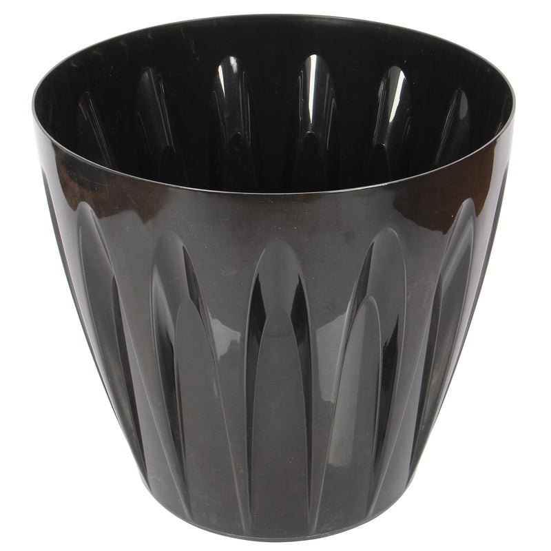 Extra Large Black Round Flower Pot. Indoor / Outdoor Modern Flowerpot. (46 Litre)