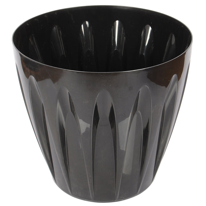 Extra Large Black Round Flower Pot. Indoor / Outdoor Modern Flowerpot. (46 Litre)