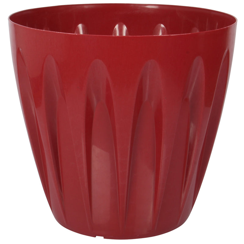 Extra Large Red Round Flower Pot. Indoor / Outdoor Modern Flowerpot. (46 Litre)