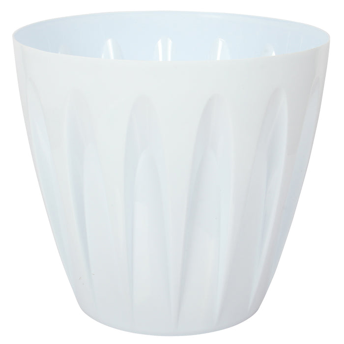 Extra Large White Round Flower Pot. Indoor / Outdoor Modern Flowerpot. (46 Litre)