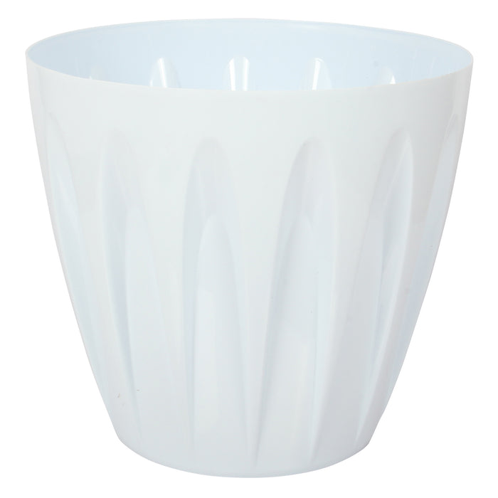 Extra Large White Round Flower Pot. Indoor / Outdoor Modern Flowerpot. (46 Litre)