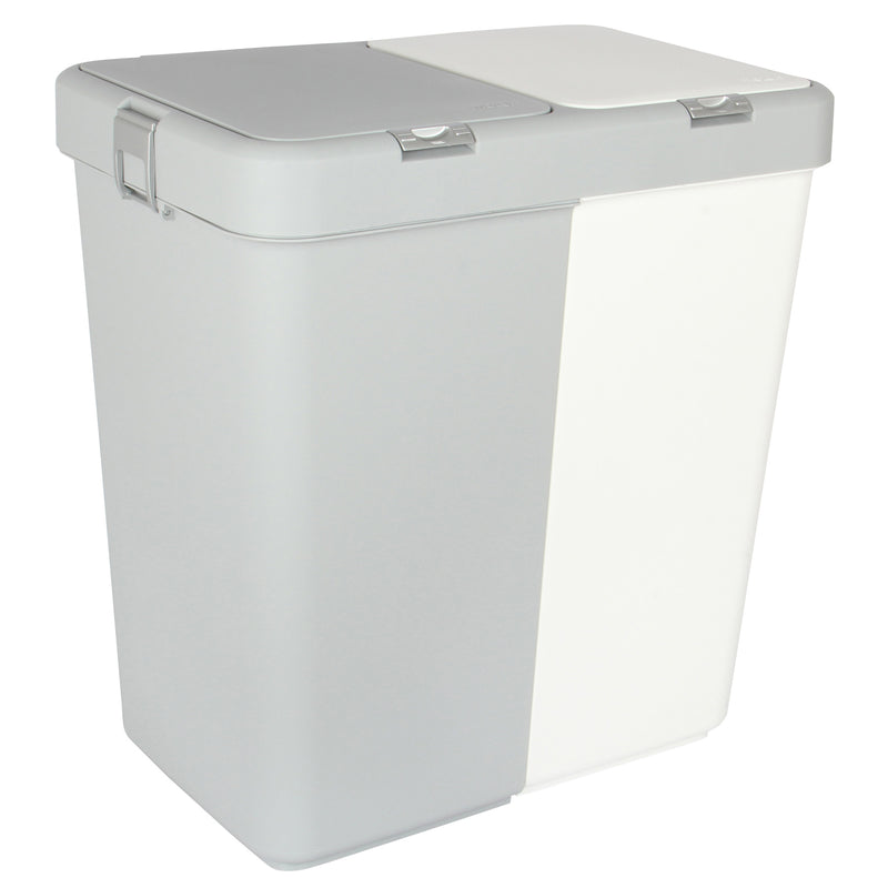 80L Dual Compartment Kitchen Rubbish Bin Waste Recycling And Laundry Basket.