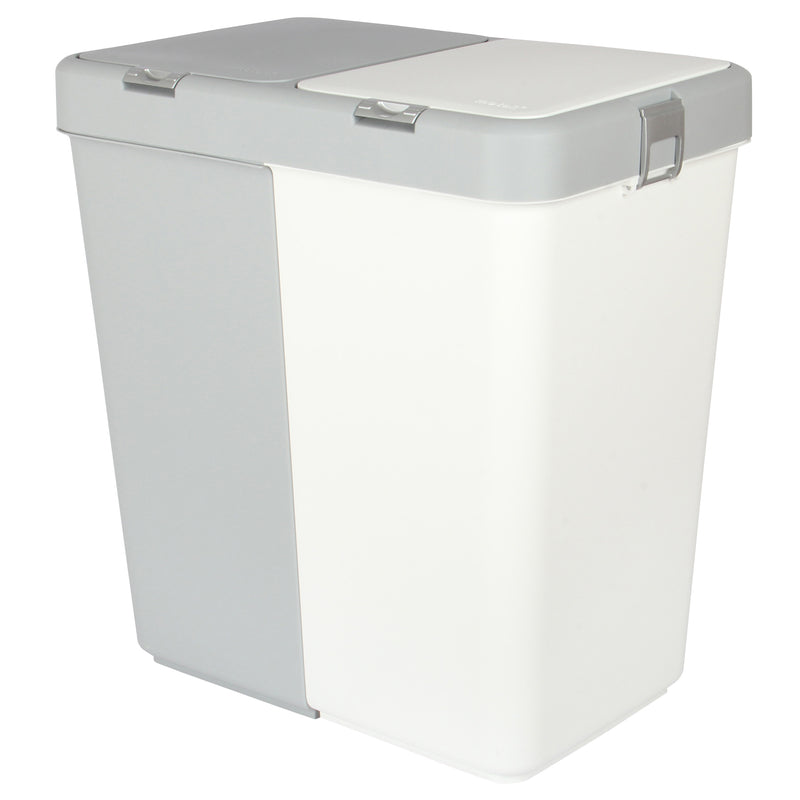 80L Dual Compartment Kitchen Rubbish Bin Waste Recycling And Laundry Basket.