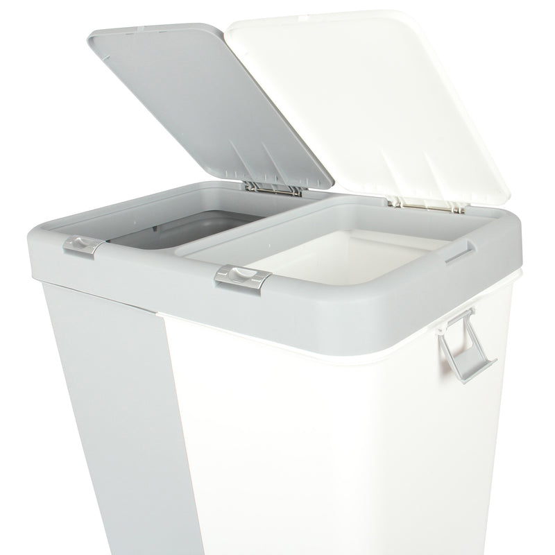 80L Dual Compartment Kitchen Rubbish Bin Waste Recycling And Laundry Basket.