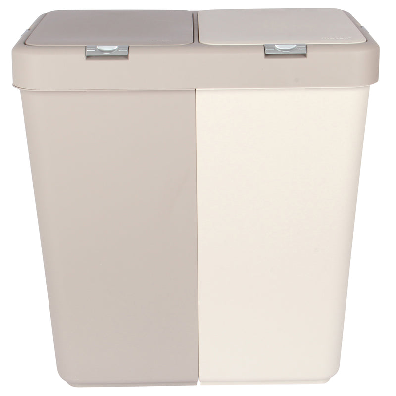 80L Dual Compartment Kitchen Rubbish Bin Waste Recycling And Laundry Basket.