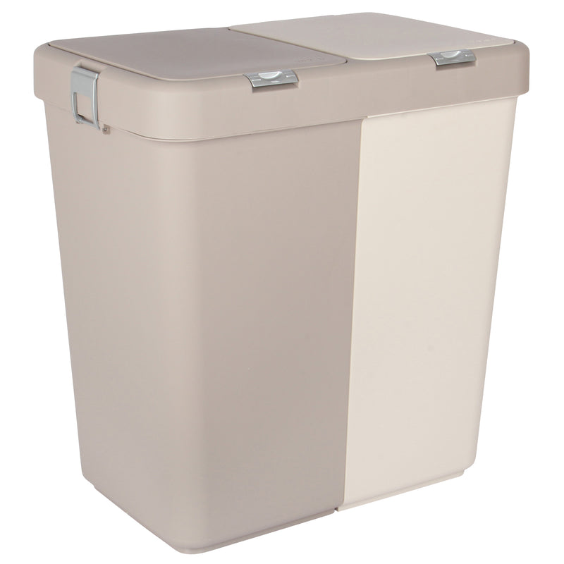80L Dual Compartment Kitchen Rubbish Bin Waste Recycling And Laundry Basket.