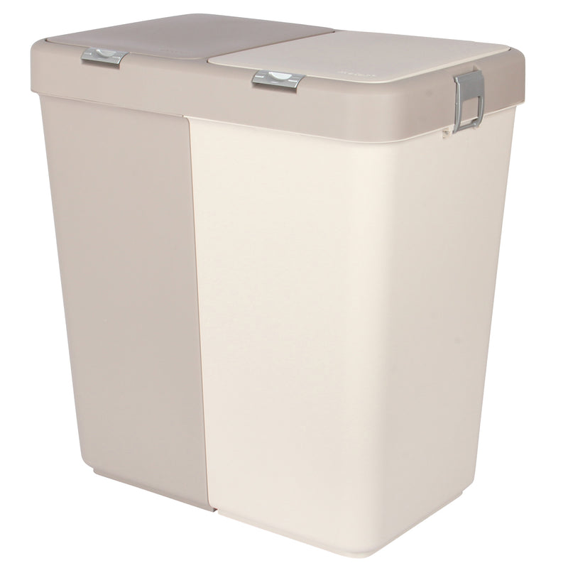 80L Dual Compartment Kitchen Rubbish Bin Waste Recycling And Laundry Basket.
