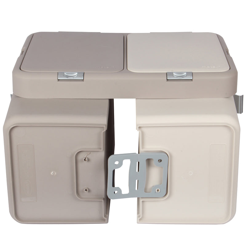 80L Dual Compartment Kitchen Rubbish Bin Waste Recycling And Laundry Basket.