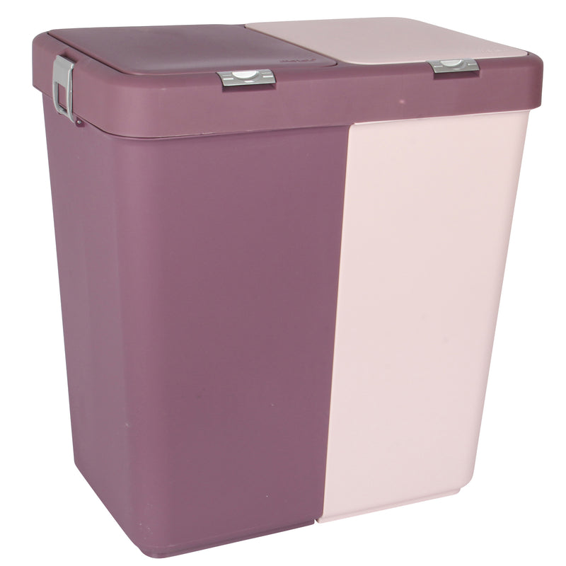 80L Dual Compartment Kitchen Rubbish Bin Waste Recycling And Laundry Basket.