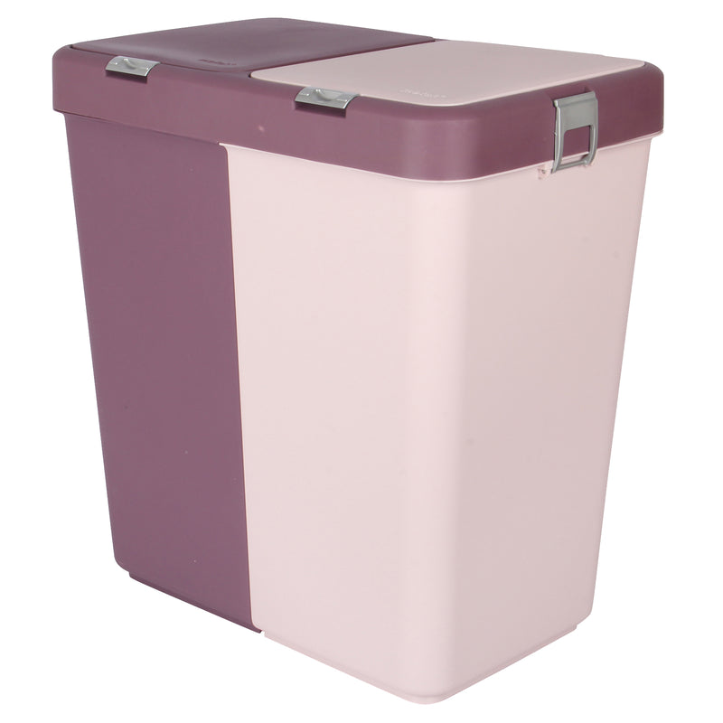 80L Dual Compartment Kitchen Rubbish Bin Waste Recycling And Laundry Basket.