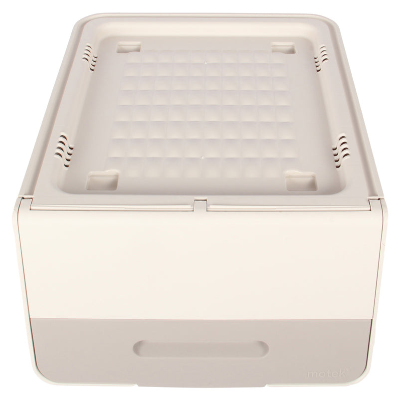 Large Stacking Pick Bin. Wheeled Box with Front Lid. (Set of 3 x 33L)