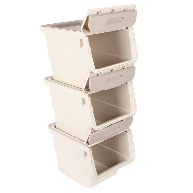 Storage Boxes. Multi Purpose Wheeled Organizer Box with Front Lid. (3 x 12L)