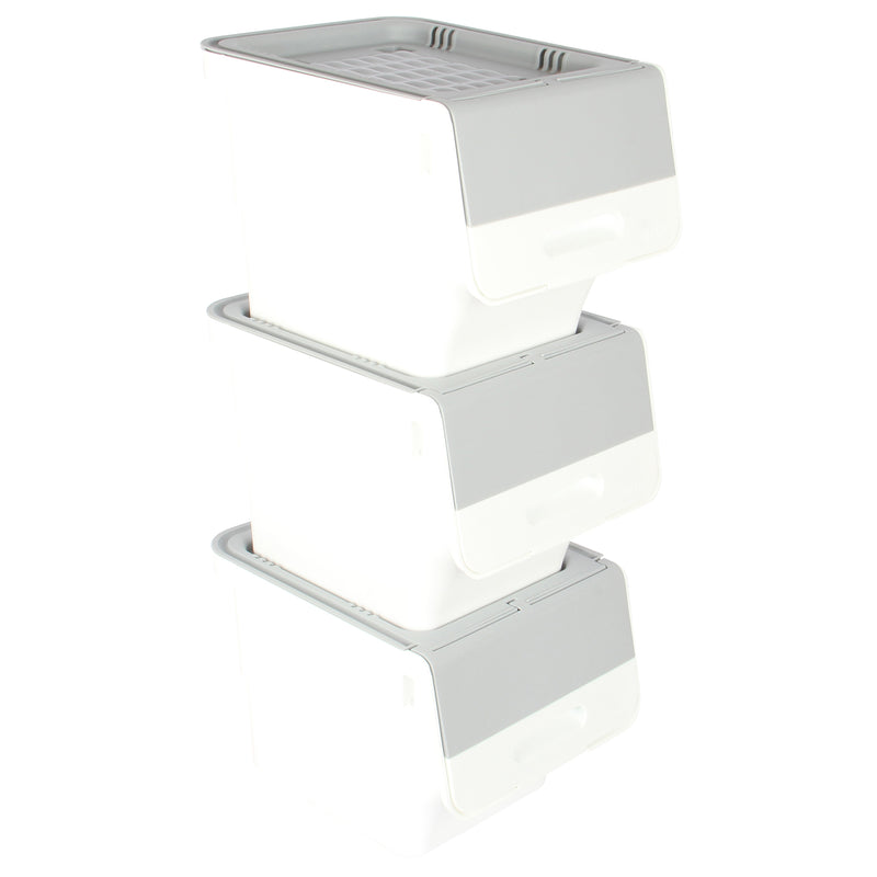 Storage Boxes. Multi Purpose Wheeled Organizer Box with Front Lid. (3 x 12L)