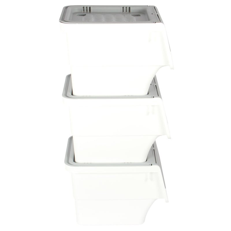 Storage Boxes. Multi Purpose Wheeled Organizer Box with Front Lid. (3 x 12L)