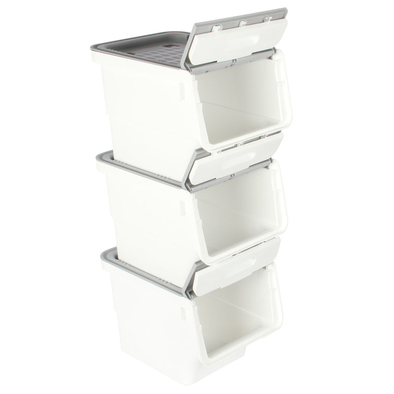 Storage Boxes. Multi Purpose Wheeled Organizer Box with Front Lid. (3 x 12L)