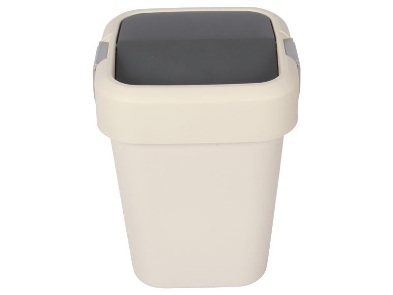 8 Litre Plastic Swing Top Bin. In and Outdoor Dustbin Waste Bin Container.