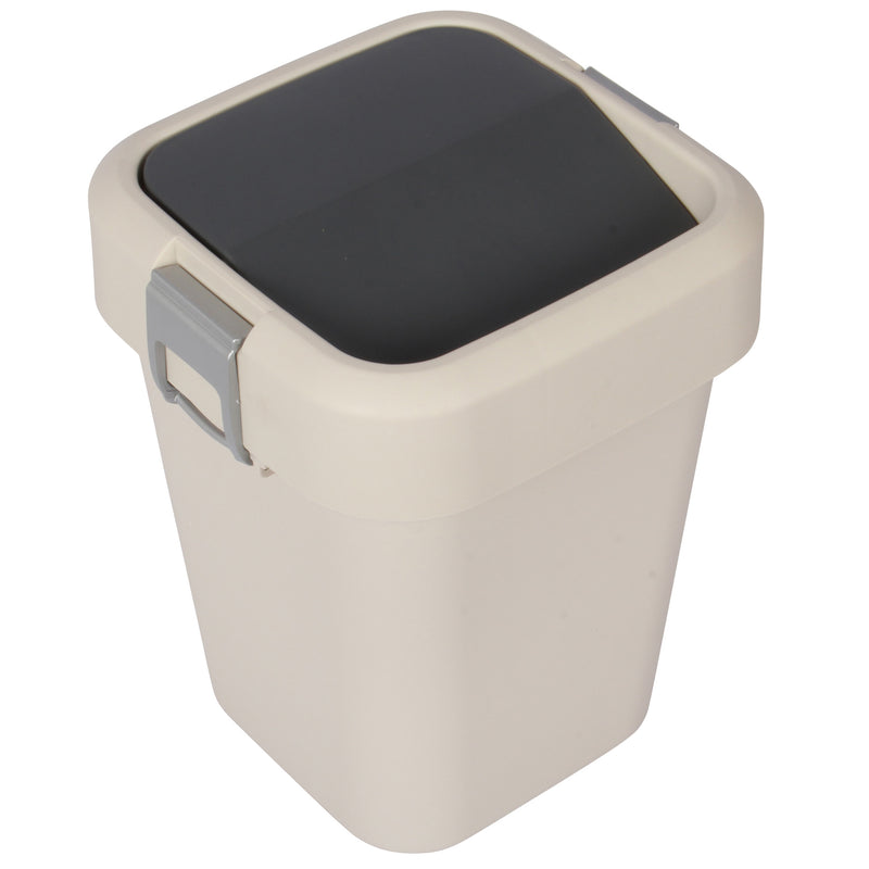 8 Litre Plastic Swing Top Bin. In and Outdoor Dustbin Waste Bin Container.