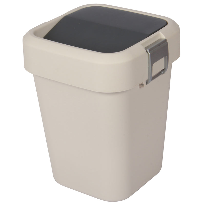 8 Litre Plastic Swing Top Bin. In and Outdoor Dustbin Waste Bin Container.
