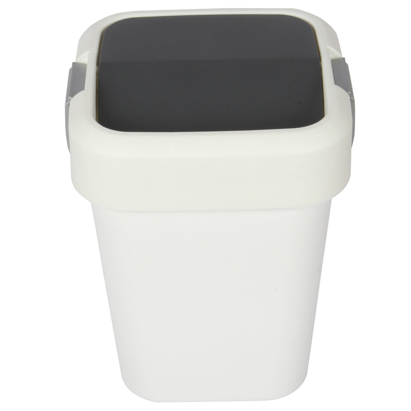 8 Litre Plastic Swing Top Bin. In and Outdoor Dustbin Waste Bin Container.