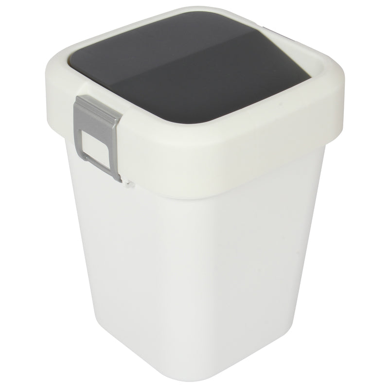 8 Litre Plastic Swing Top Bin. In and Outdoor Dustbin Waste Bin Container.