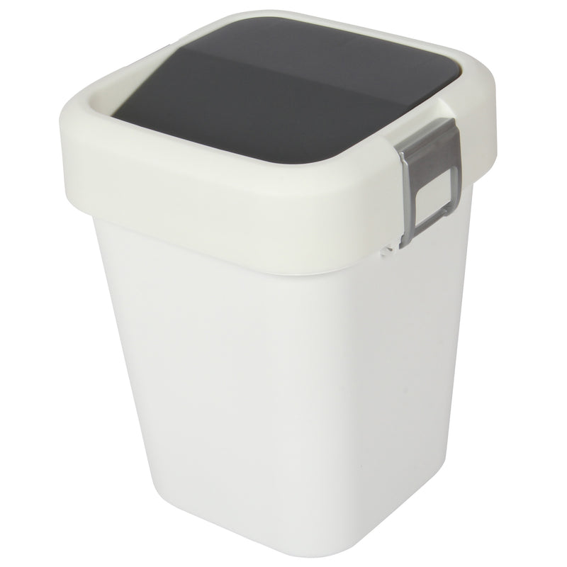 8 Litre Plastic Swing Top Bin. In and Outdoor Dustbin Waste Bin Container.