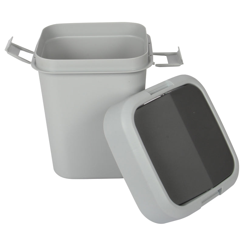 8 Litre Plastic Swing Top Bin. In and Outdoor Dustbin Waste Bin Container.