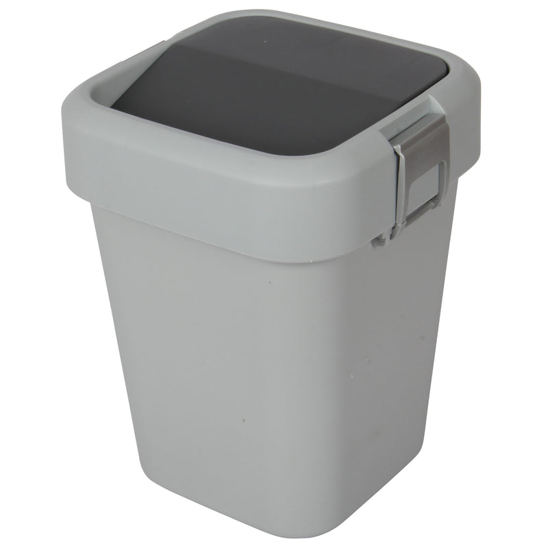 8 Litre Plastic Swing Top Bin. In and Outdoor Dustbin Waste Bin Container.