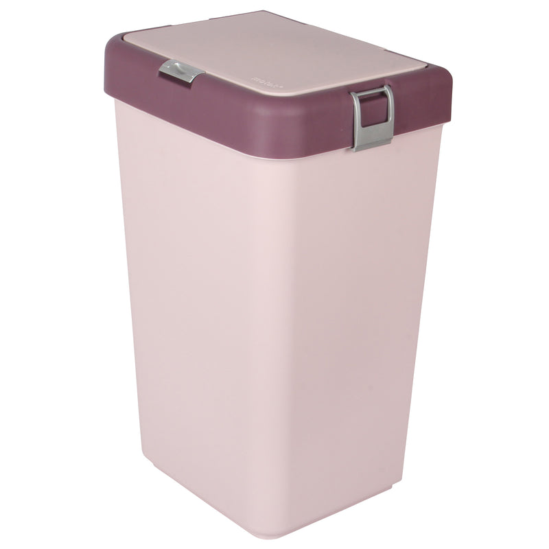 Push-Button Laundry Basket Bin. Single Compartment 40 Liter Storage.