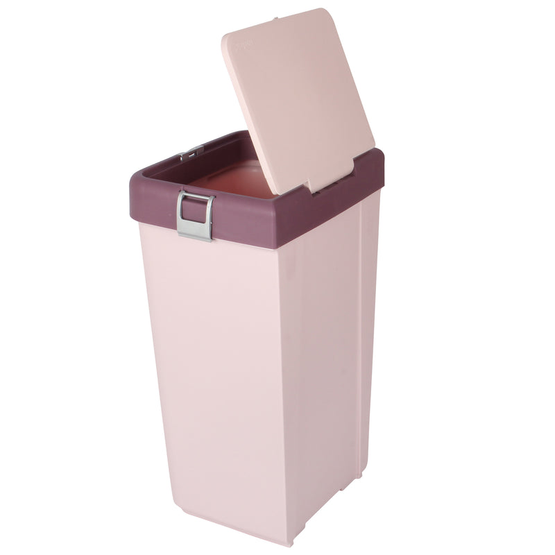 Push-Button Laundry Basket Bin. Single Compartment 40 Liter Storage.
