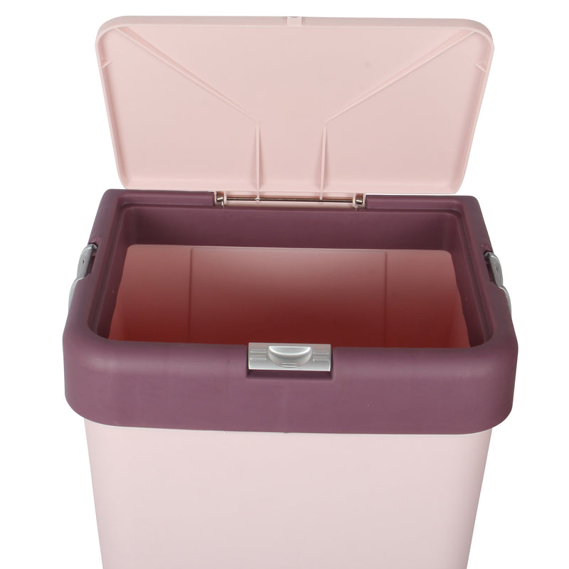 Push-Button Laundry Basket Bin. Single Compartment 40 Liter Storage.