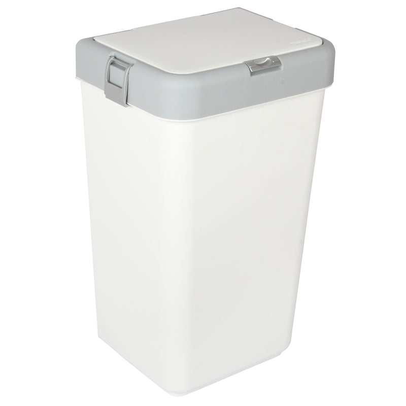 Push-Button Laundry Basket Bin. Single Compartment 40 Liter Storage.