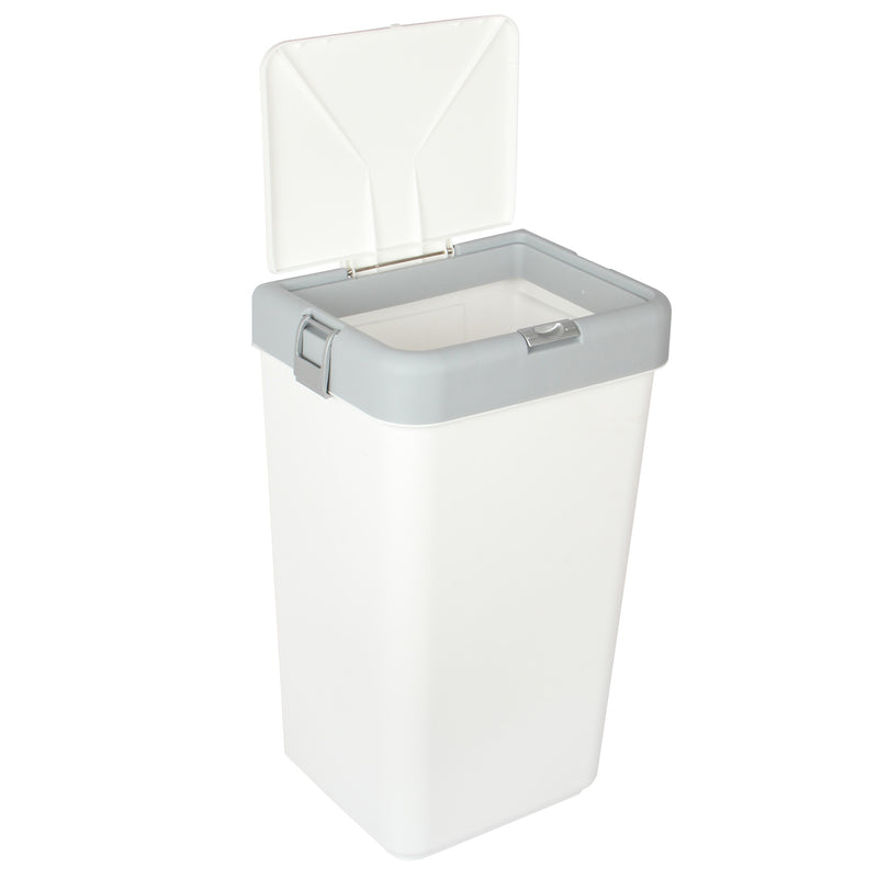 Push-Button Laundry Basket Bin. Single Compartment 40 Liter Storage.