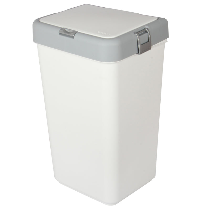 Push-Button Laundry Basket Bin. Single Compartment 40 Liter Storage.