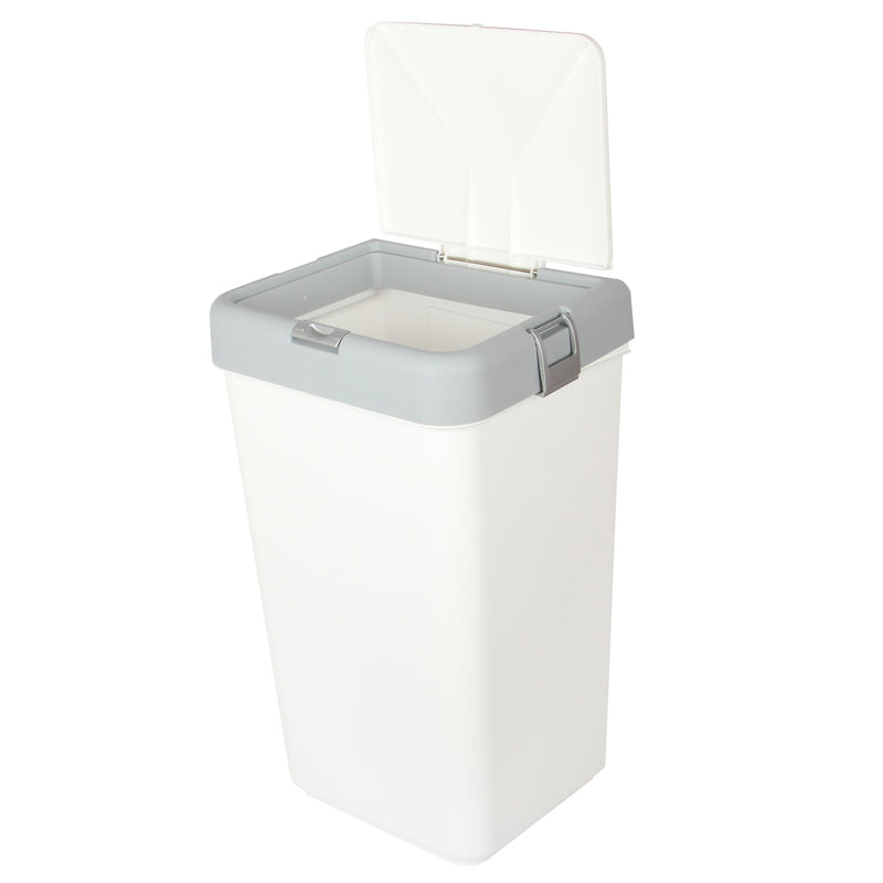 Push-Button Laundry Basket Bin. Single Compartment 40 Liter Storage.