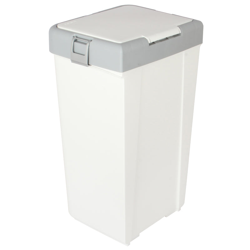 Push-Button Laundry Basket Bin. Single Compartment 40 Liter Storage.