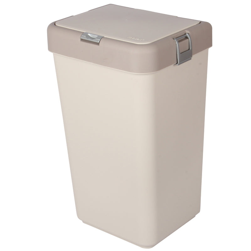 Push-Button Laundry Basket Bin. Single Compartment 40 Liter Storage.