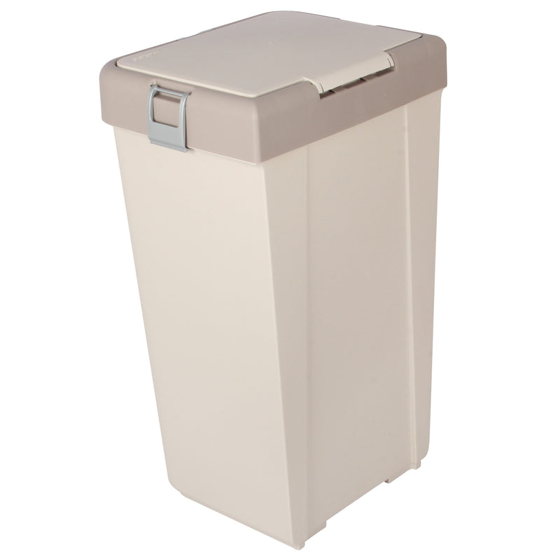 Push-Button Laundry Basket Bin. Single Compartment 40 Liter Storage.