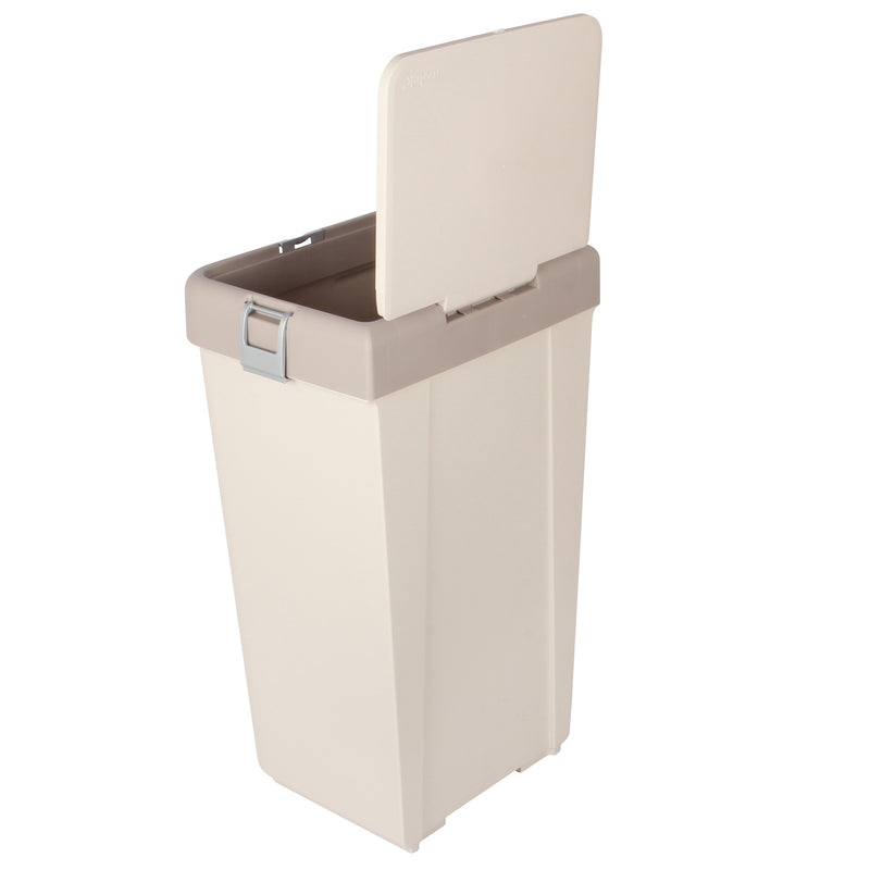Push-Button Laundry Basket Bin. Single Compartment 40 Liter Storage.